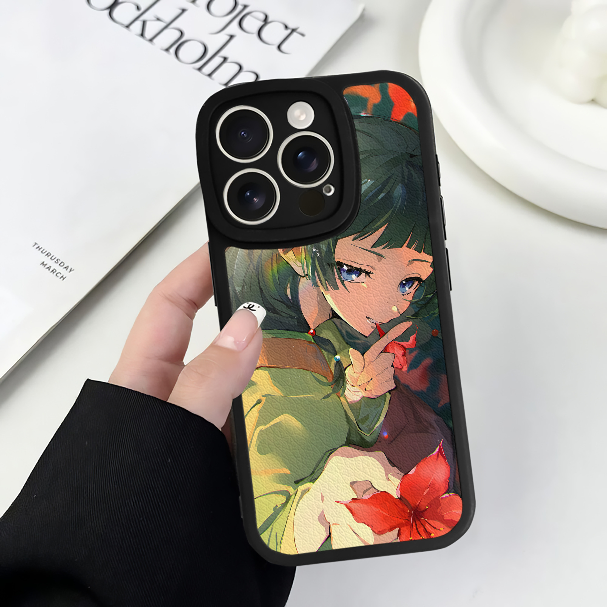 （画像用） 薬屋のひとりごと The Apothecary Diaries 【iPhone 16シリーズ対応】シリコンスマホケース（レザー調） 材質：シリコン